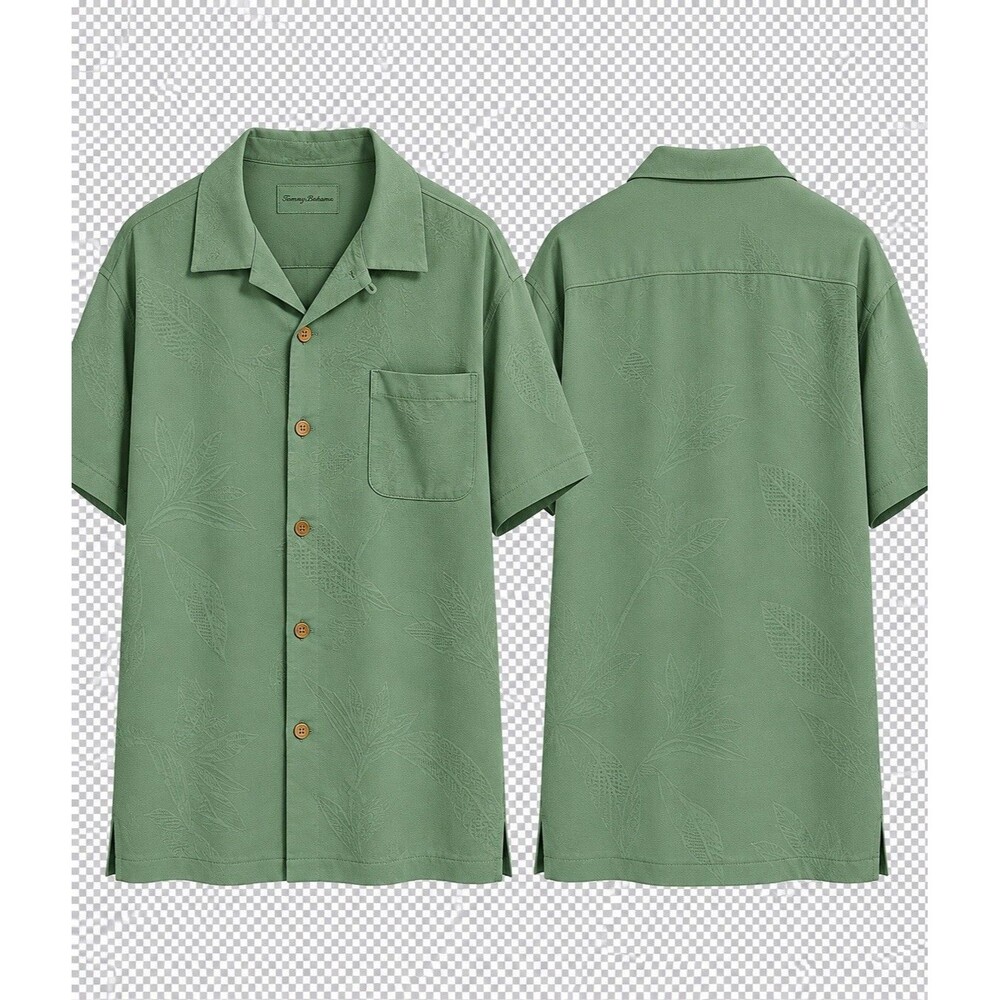 Tommy Bahama Short Sleeve Button Up 100% Silk